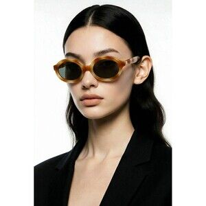 Vintage Mod Oval Sunglasses Solfina Italy Tortoise Frame Gray Lenses 1960s